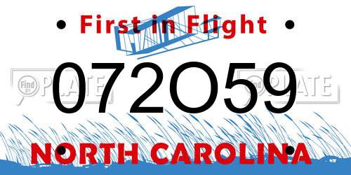 072O59 North Carolina License Plate