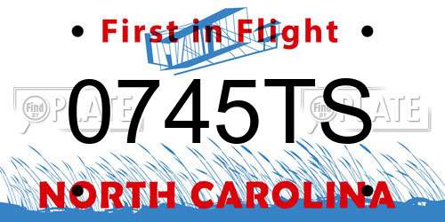 0745TS North Carolina License Plate