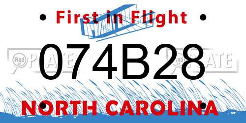 074B28 North Carolina License Plate