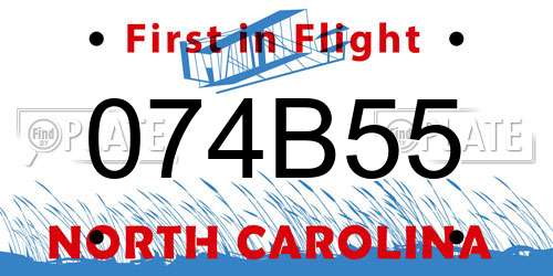 074B55 North Carolina License Plate