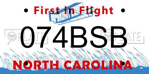 074BSB North Carolina License Plate