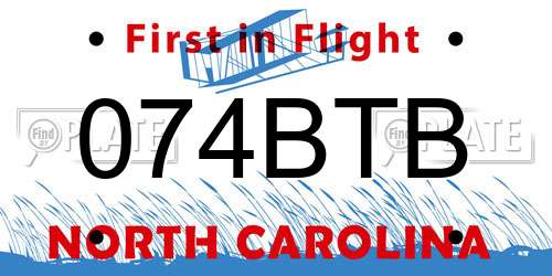074BTB North Carolina License Plate
