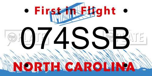 074SSB North Carolina License Plate