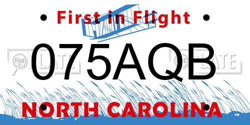 075AQB North Carolina License Plate