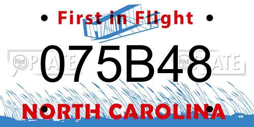 075B48 North Carolina License Plate