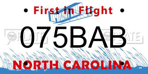 075BAB North Carolina License Plate