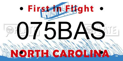 075BAS North Carolina License Plate