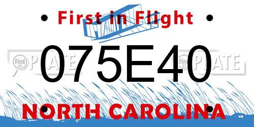 075E40 North Carolina License Plate