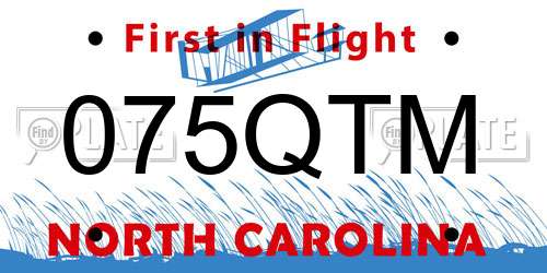 075QTM North Carolina License Plate