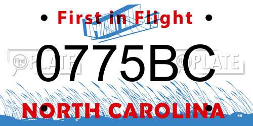 0775BC North Carolina License Plate