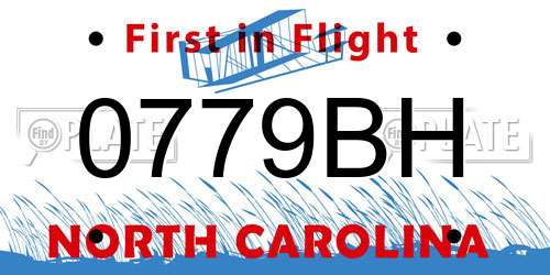 0779BH North Carolina License Plate