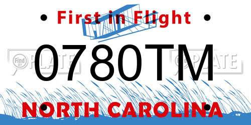 0780TM North Carolina License Plate