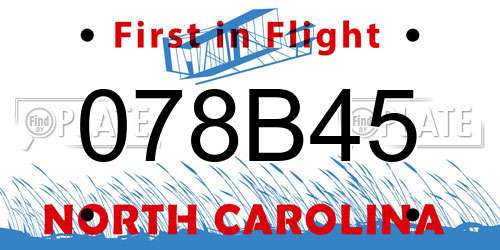 078B45 North Carolina License Plate