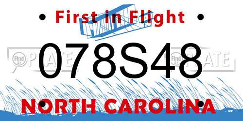 078S48 North Carolina License Plate