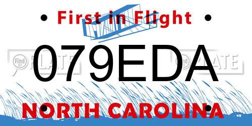 079EDA North Carolina License Plate