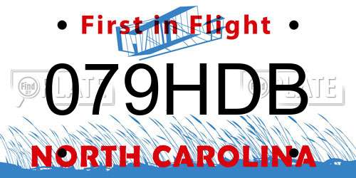 079HDB North Carolina License Plate