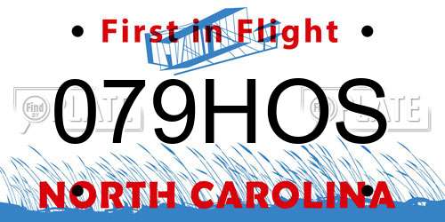 079HOS North Carolina License Plate