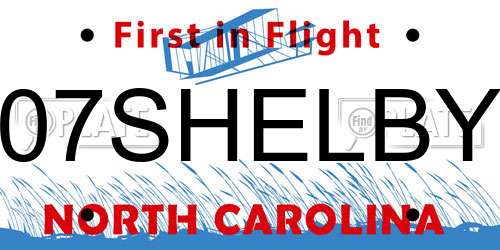 07SHELBY North Carolina License Plate