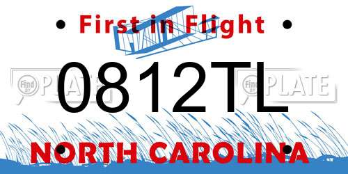 0812TL North Carolina License Plate