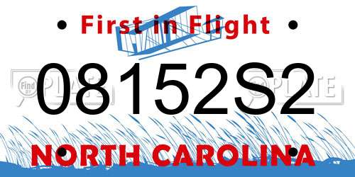08152S2 North Carolina License Plate