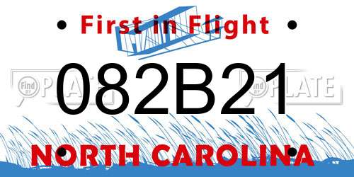 082B21 North Carolina License Plate