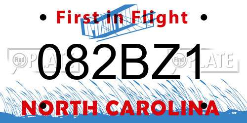 082BZ1 North Carolina License Plate