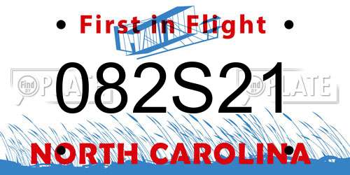 082S21 North Carolina License Plate