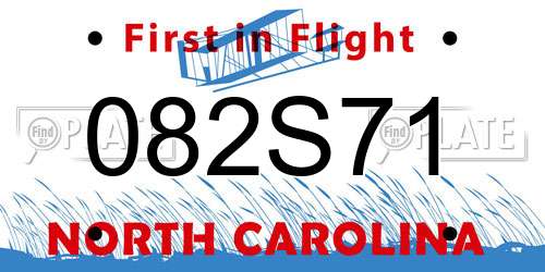 082S71 North Carolina License Plate