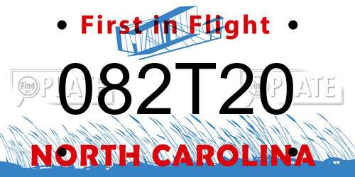082T20 North Carolina License Plate