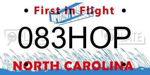 083HOP North Carolina License Plate