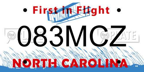 083MCZ North Carolina License Plate
