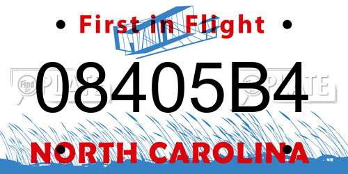 08405B4 North Carolina License Plate