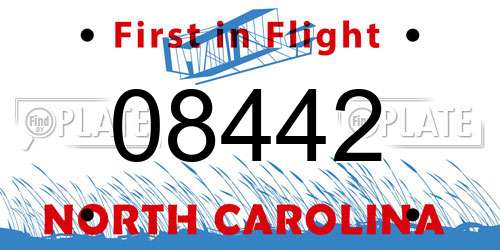 08442 North Carolina License Plate