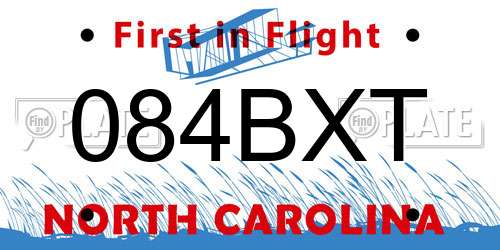 084BXT North Carolina License Plate