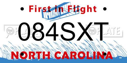 084SXT North Carolina License Plate