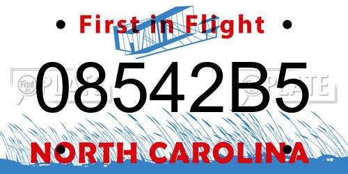 08542B5 North Carolina License Plate
