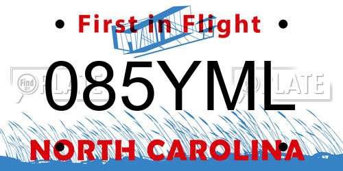 085YML North Carolina License Plate