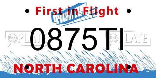 0875TI North Carolina License Plate