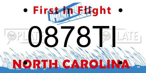 0878TI North Carolina License Plate