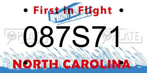 087S71 North Carolina License Plate
