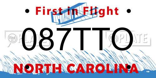 087TTO North Carolina License Plate
