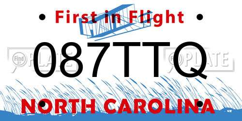 087TTQ North Carolina License Plate
