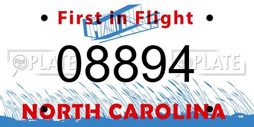 08894 North Carolina License Plate