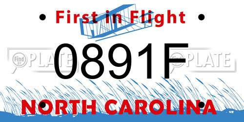 0891F North Carolina License Plate