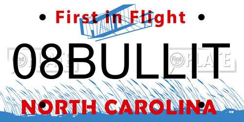 08BULLIT North Carolina License Plate