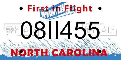 08II455 North Carolina License Plate