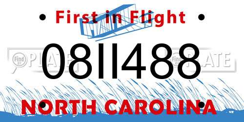 08II488 North Carolina License Plate
