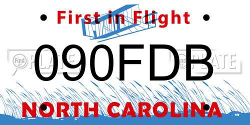 090FDB North Carolina License Plate