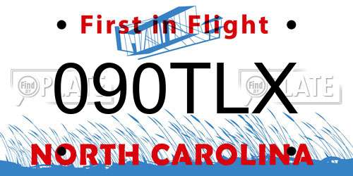 090TLX North Carolina License Plate