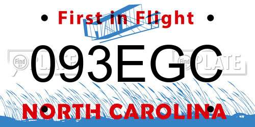 093EGC North Carolina License Plate